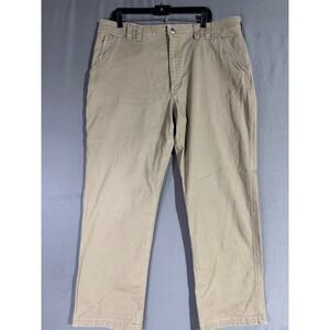 Duluth Trading Flex Fire Hose Men's Khaki Work Pants Size‎ 40x32 Cotton Spandex